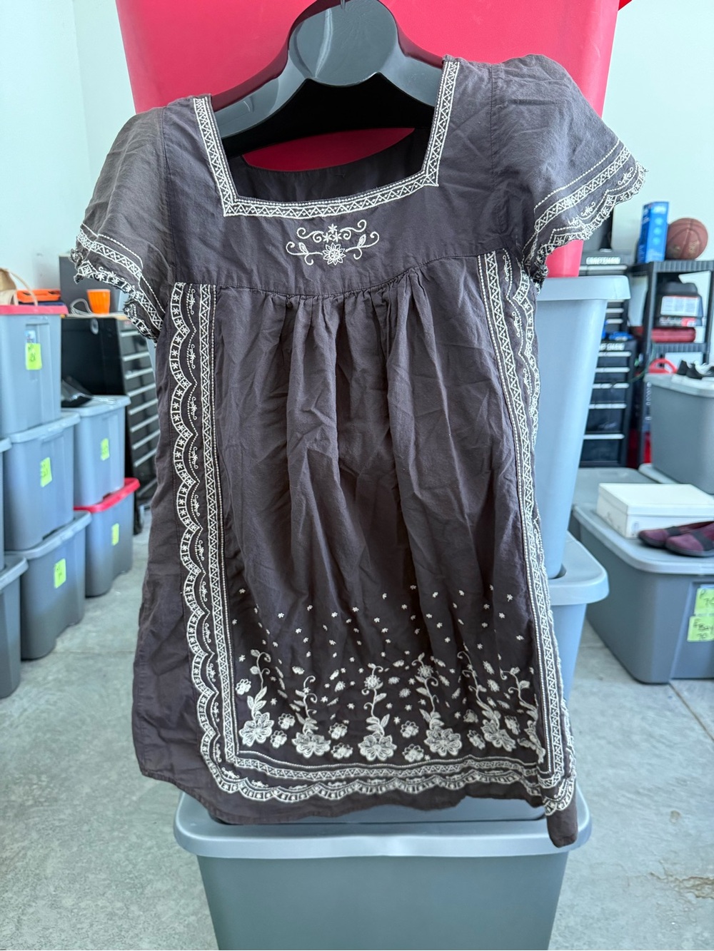Brown Embroidered Cotton top p22